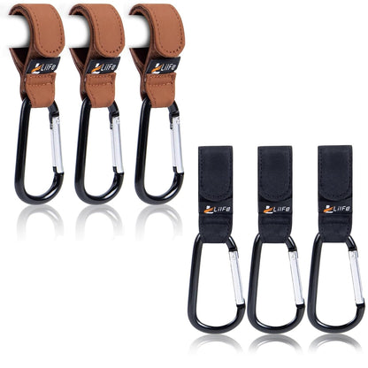 2 Pcs Black Baby Stroller Hooks for Hanging | Multipurpose Stroller Straps with Durable and Stylish Stroller Clips for Diaper Bags | The Perfect Mummy Hook for Pram, Wheelchair, Shopping and Pet Carts