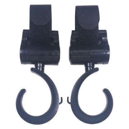 2 Pcs Black Baby Stroller Hooks for Hanging | Multipurpose Stroller Straps with Durable and Stylish Stroller Clips for Diaper Bags | The Perfect Mummy Hook for Pram, Wheelchair, Shopping and Pet Carts
