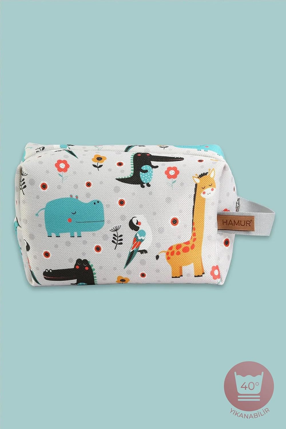 Reusable Wet Dry Bag – Water-Repellent Travel Organizer with Protective Inner Lining for Baby Diapers, Swimwear, Gym Clothes, or Toiletries, Animal Wet Dry Bag
