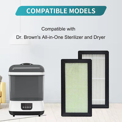 6 Pack Filter Replacement for Dr. Brown's Sterilizer and Dryer for Baby Bottles and Pacifiers