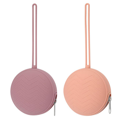 2-Pack Silicone Pacifier Holder Case, Sand/Light Grey