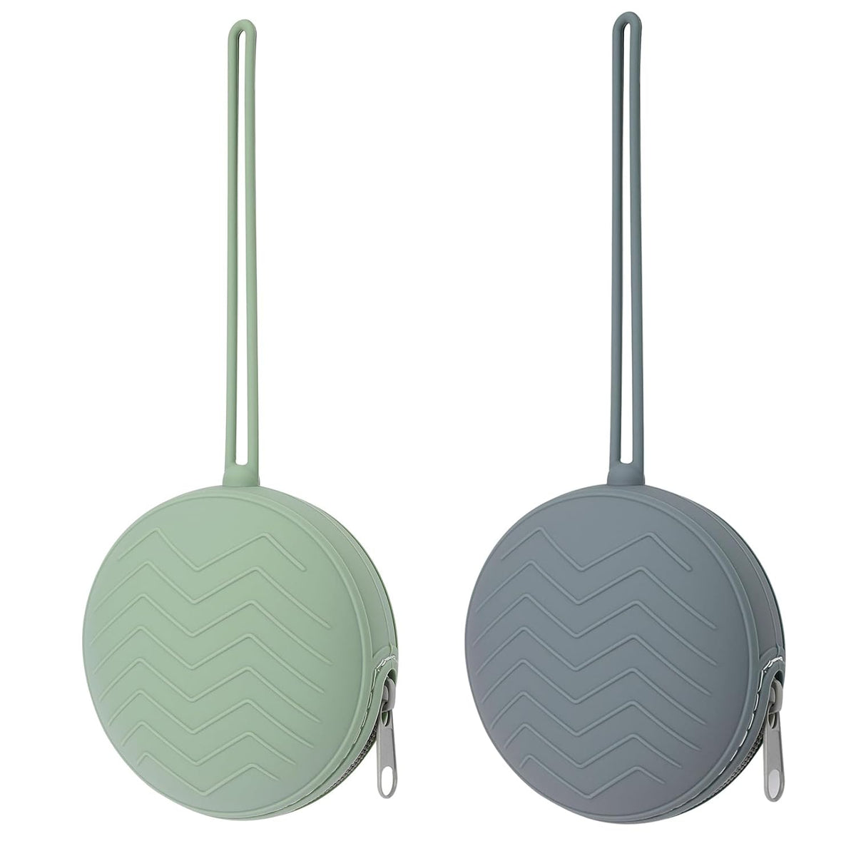 2-Pack Silicone Pacifier Holder Case, Sand/Light Grey
