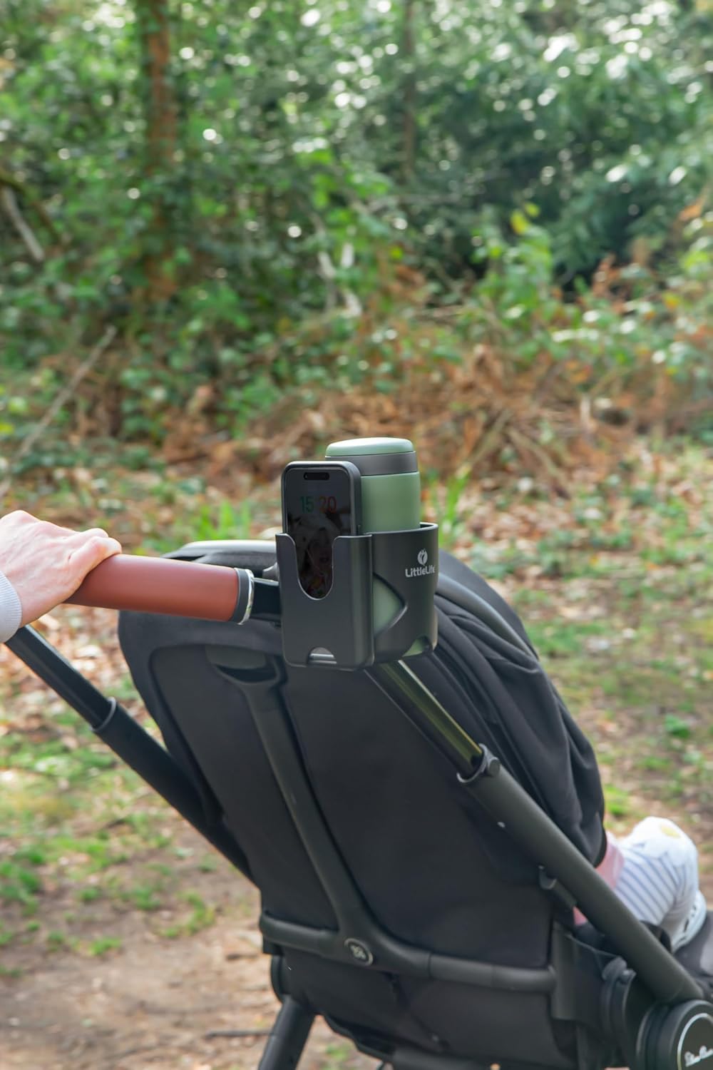 Buggy And Pushchair Universal Cup & Phone Holder Adjustable Bottle Organiser for Stroller, Drink and Coffee Cup Holder