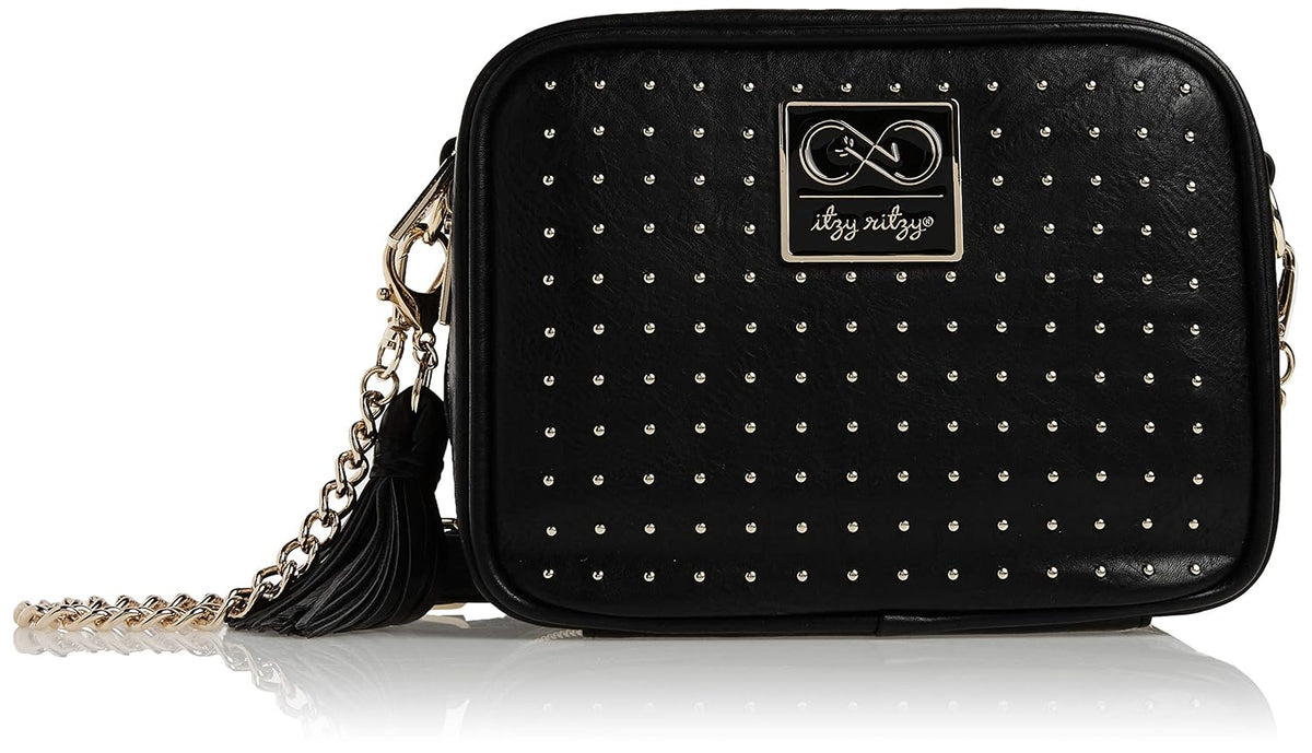 Chelsea + Cole for Crossbody Diaper Bag - Includes 6 Pockets, Changing Pad & Tassel – Black with Sweetheart Print