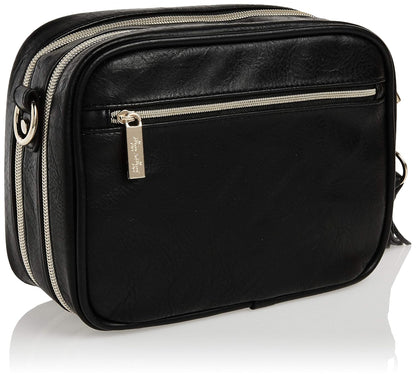 Chelsea + Cole for Crossbody Diaper Bag - Includes 6 Pockets, Changing Pad & Tassel – Black with Sweetheart Print