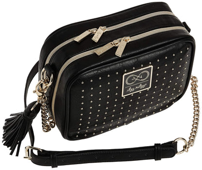 Chelsea + Cole for Crossbody Diaper Bag - Includes 6 Pockets, Changing Pad & Tassel – Black with Sweetheart Print
