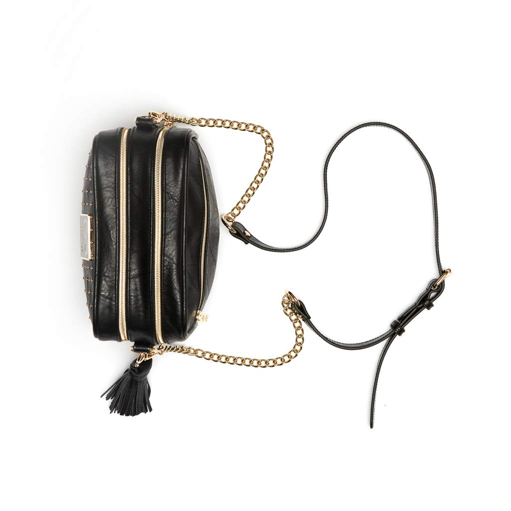 Chelsea + Cole for Crossbody Diaper Bag - Includes 6 Pockets, Changing Pad & Tassel – Black with Sweetheart Print