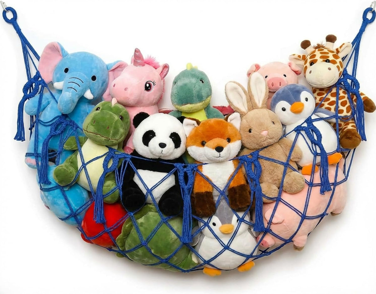 Stuffed Animal Net or Hammock XL for Flat Wall Mounted Handmade Macrame Toy Display Hanging Plush Toy Net for Stuff Animal Storage(Cream)