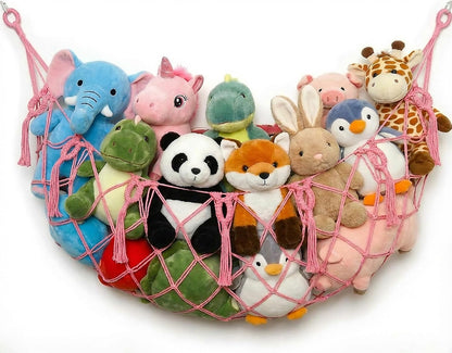 Stuffed Animal Net or Hammock XL for Flat Wall Mounted Handmade Macrame Toy Display Hanging Plush Toy Net for Stuff Animal Storage(Cream)