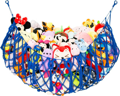 Stuffed Animal Net or Hammock XL for Flat Wall Mounted Handmade Macrame Toy Display Hanging Plush Toy Net for Stuff Animal Storage(Cream)