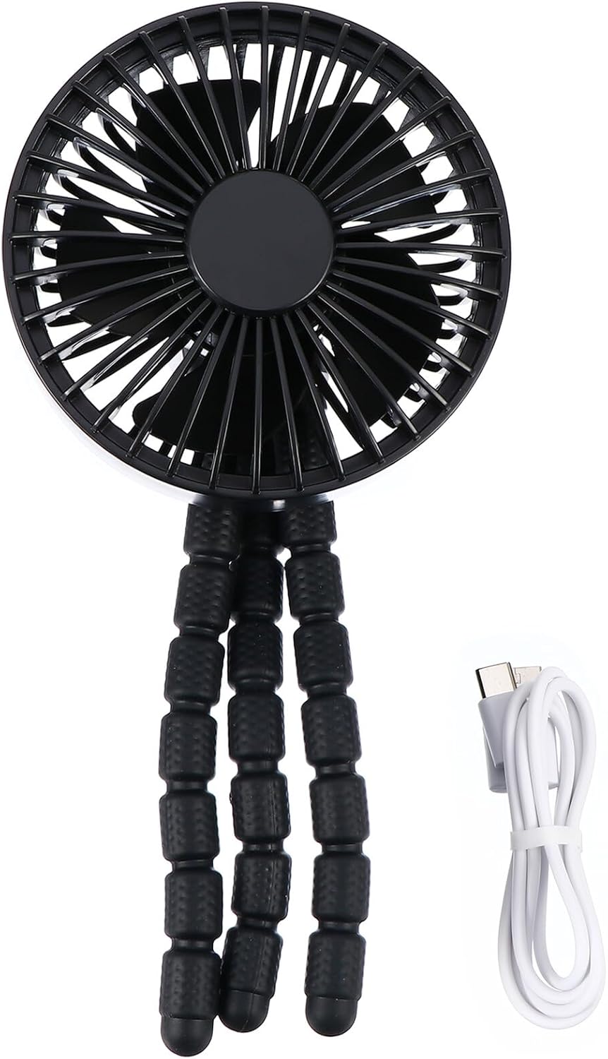 Stroller Fan Rechargeable Handheld Silent Three
