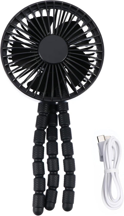 Stroller Fan Rechargeable Handheld Silent Three