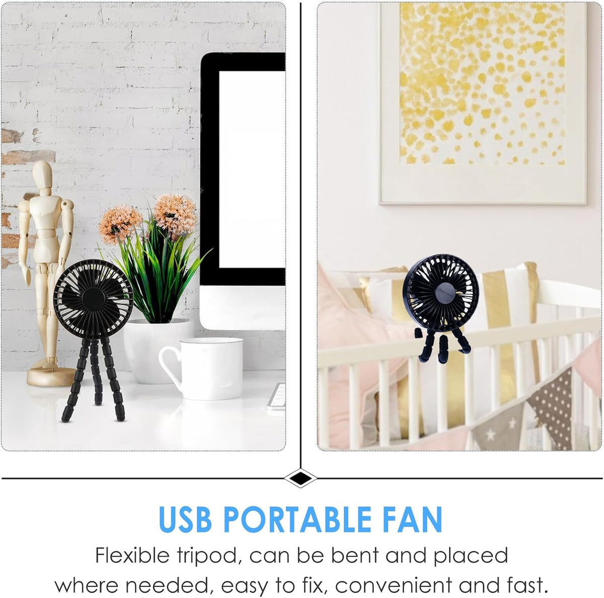 Stroller Fan Rechargeable Handheld Silent Three