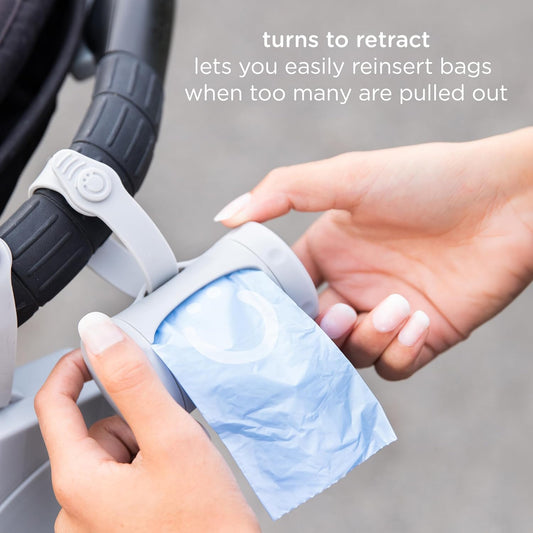 Retractable Bag Dispenser for Diaper Bag Value Set, Gray