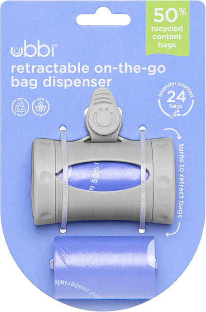 Retractable Bag Dispenser for Diaper Bag Value Set, Gray
