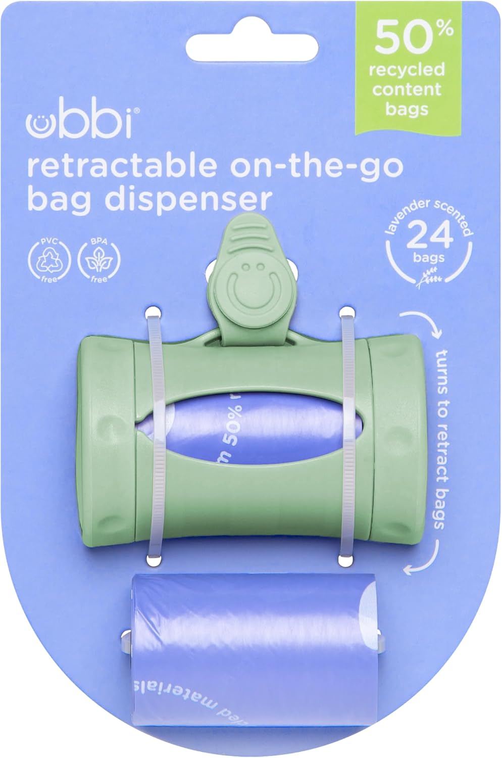 Retractable Bag Dispenser for Diaper Bag Value Set, Gray