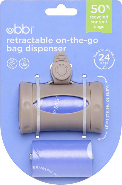Retractable Bag Dispenser for Diaper Bag Value Set, Gray