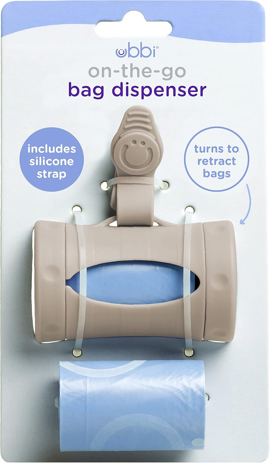 Retractable Bag Dispenser for Diaper Bag Value Set, Gray
