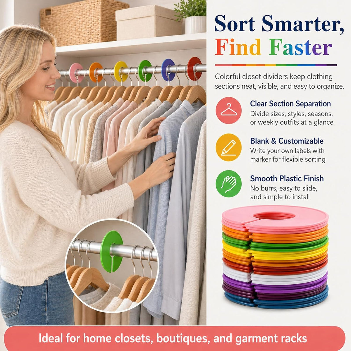 30 Baby Closet Dividers Durable - Home Closet Organizer & Storage