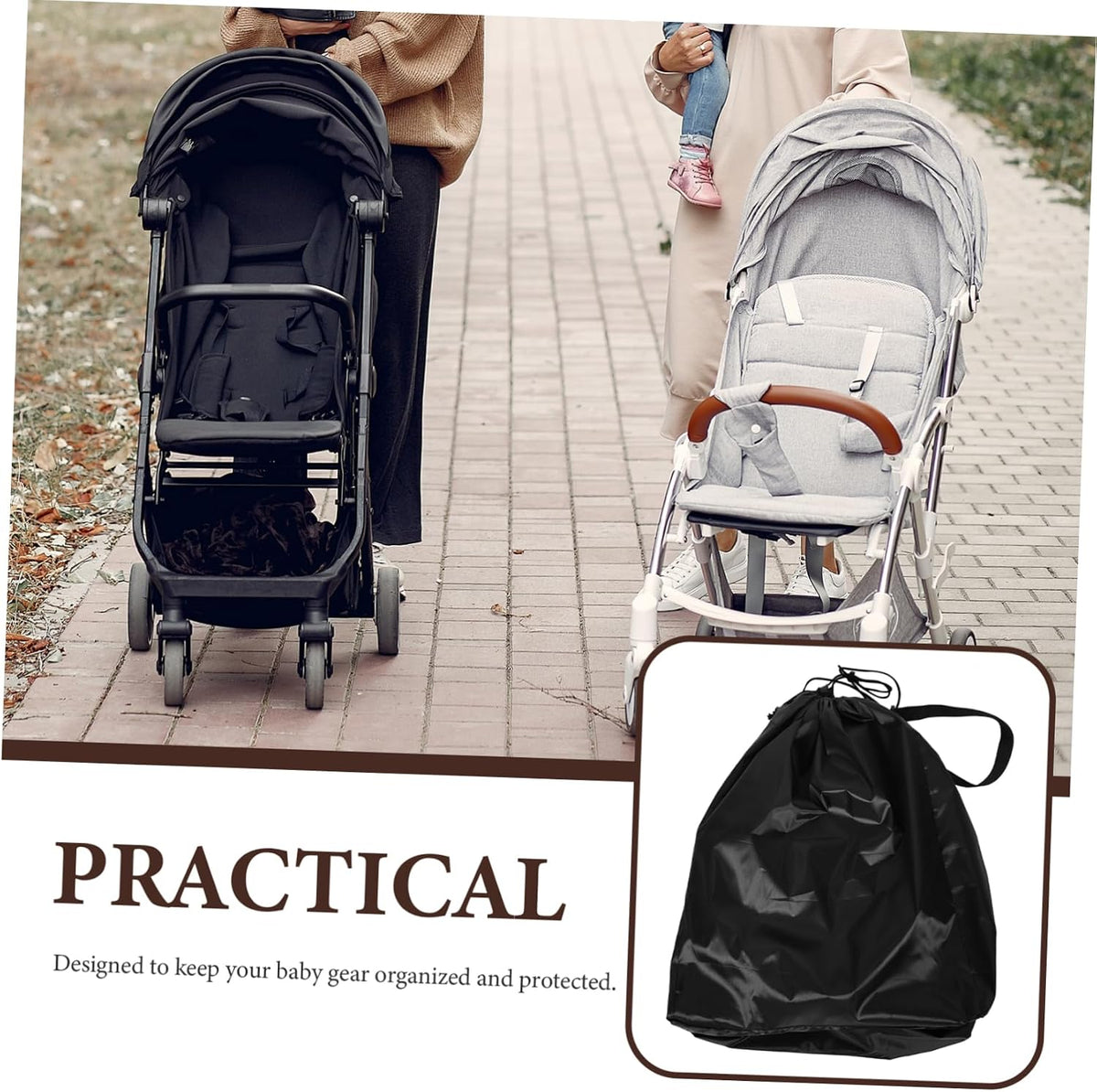 Stroller for Airplane Large Capacity Stroller Organizer Cover for Check Spacious Design Convenient Travel Storage