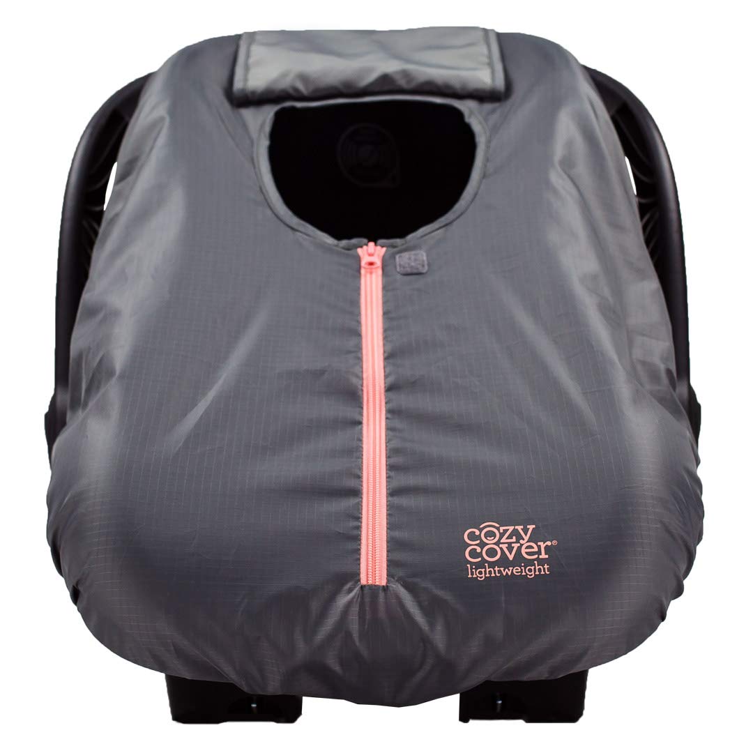 CozyBaby Combo Pack with Mesh Sun and Bug Cover and Lightweight Spring or Summer with Elasticized Edge, Pink Grapefruit