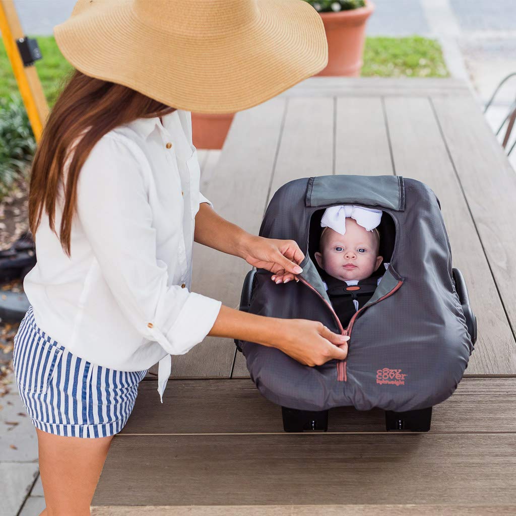 CozyBaby Combo Pack with Mesh Sun and Bug Cover and Lightweight Spring or Summer with Elasticized Edge, Pink Grapefruit