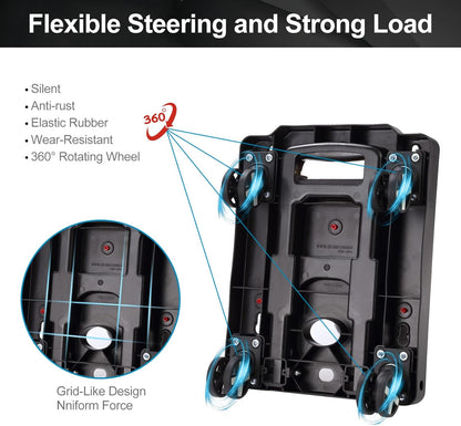 Foldable Hand Truck, Lightweight Luggage Cart for Airport Car Seat