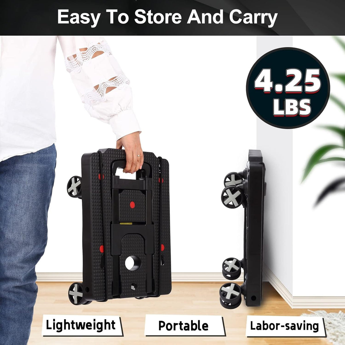 Foldable Hand Truck, Lightweight Luggage Cart for Airport Car Seat