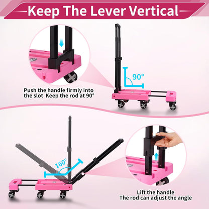 Foldable Hand Truck, Lightweight Luggage Cart for Airport Car Seat