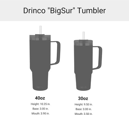 40oz 30 oz Tumbler with Handle, Straw Lid, Insulated Stainless Steel Travel Mug Water Bottle Ice Coffee Cup For Cold and Hot, BigSur (30oz Oatmilk)