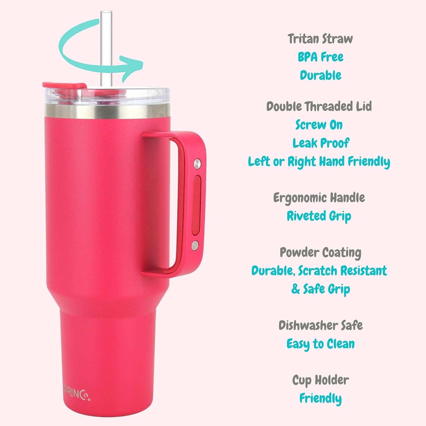40oz 30 oz Tumbler with Handle, Straw Lid, Insulated Stainless Steel Travel Mug Water Bottle Ice Coffee Cup For Cold and Hot, BigSur (30oz Oatmilk)
