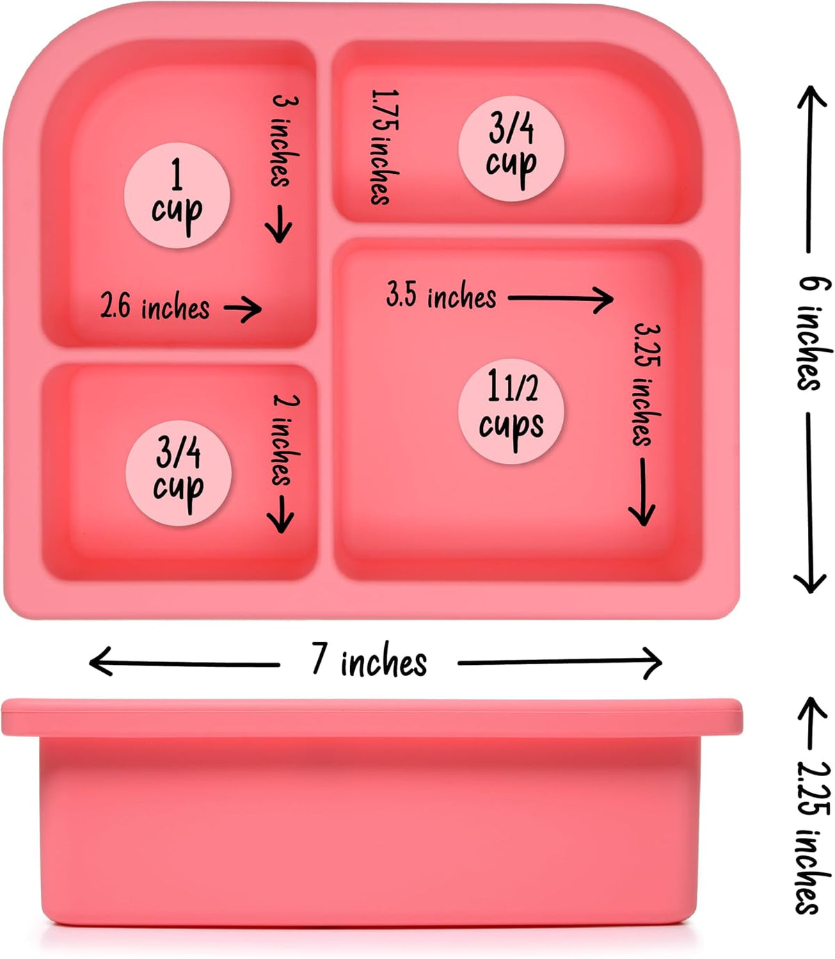 Snacktainer Silicone Bento Box - Leak-Proof Lunch Box for Kids and Adults (Sienna)
