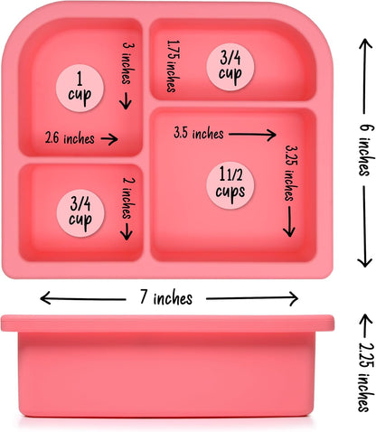 Snacktainer Silicone Bento Box - Leak-Proof Lunch Box for Kids and Adults (Sienna)