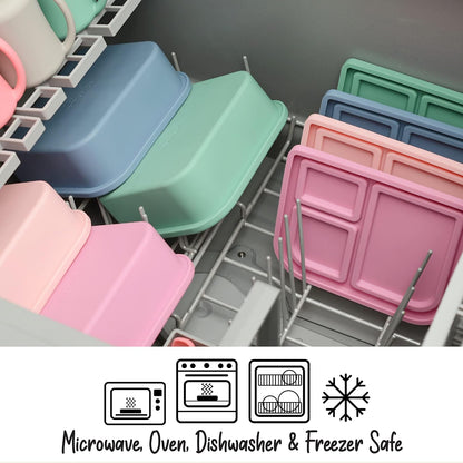 Snacktainer Silicone Bento Box - Leak-Proof Lunch Box for Kids and Adults (Sienna)