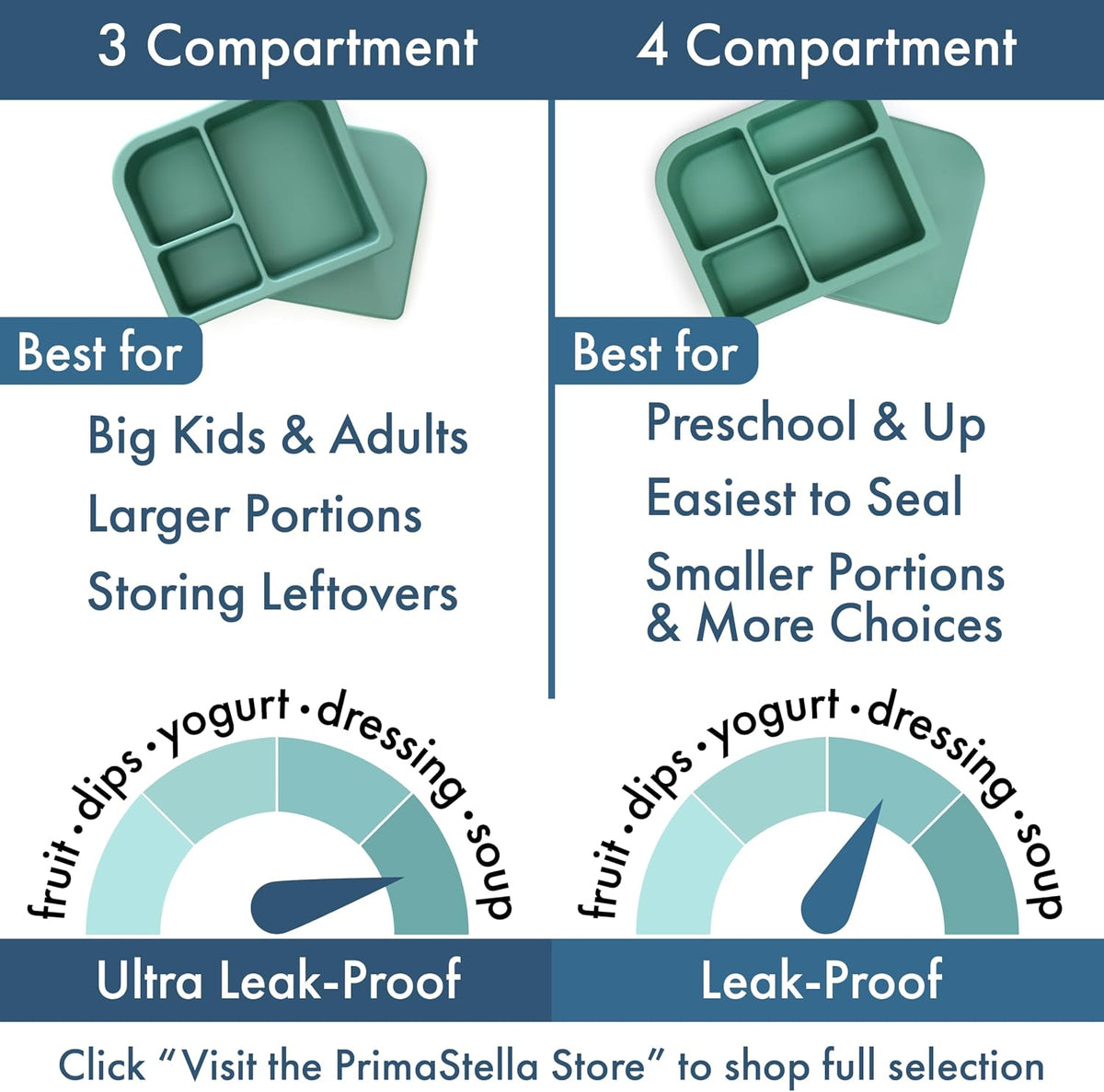 Snacktainer Silicone Bento Box - Leak-Proof Lunch Box for Kids and Adults (Sienna)