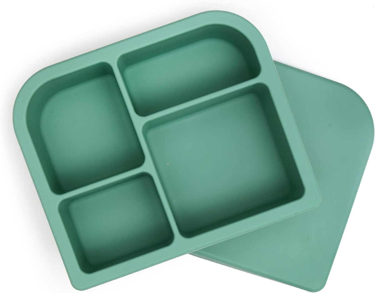 Snacktainer Silicone Bento Box - Leak-Proof Lunch Box for Kids and Adults (Sienna)