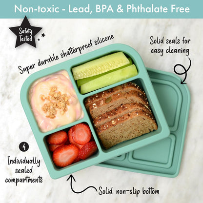 Snacktainer Silicone Bento Box - Leak-Proof Lunch Box for Kids and Adults (Sienna)