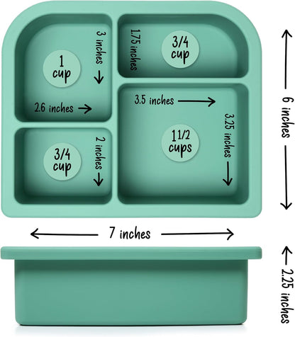 Snacktainer Silicone Bento Box - Leak-Proof Lunch Box for Kids and Adults (Sienna)