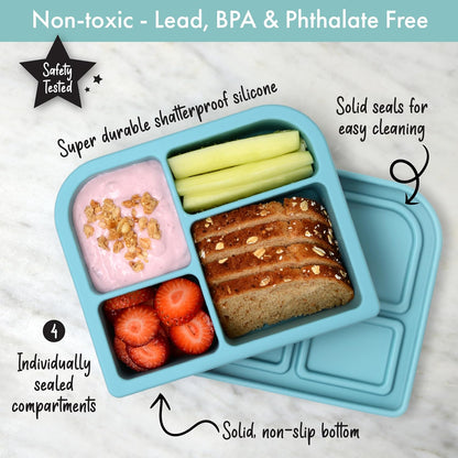 Snacktainer Silicone Bento Box - Leak-Proof Lunch Box for Kids and Adults (Sienna)