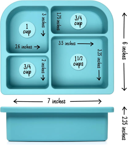 Snacktainer Silicone Bento Box - Leak-Proof Lunch Box for Kids and Adults (Sienna)