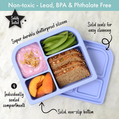 Snacktainer Silicone Bento Box - Leak-Proof Lunch Box for Kids and Adults (Sienna)