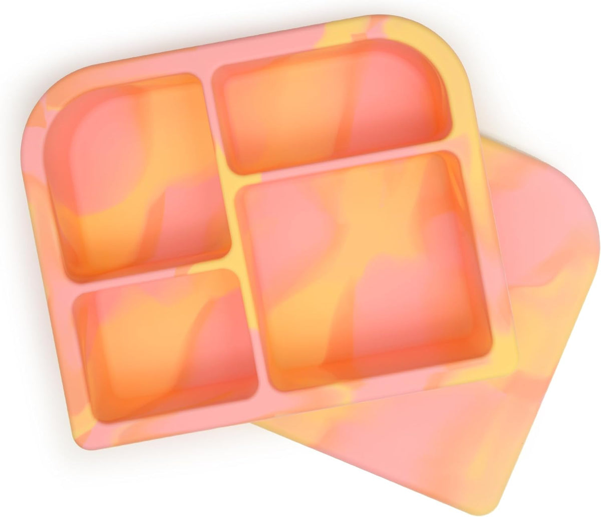 Snacktainer Silicone Bento Box - Leak-Proof Lunch Box for Kids and Adults (Sienna)