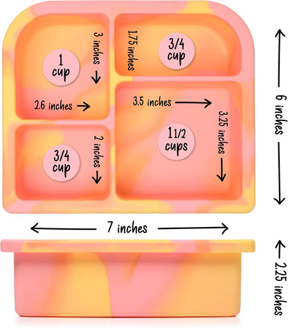 Snacktainer Silicone Bento Box - Leak-Proof Lunch Box for Kids and Adults (Sienna)
