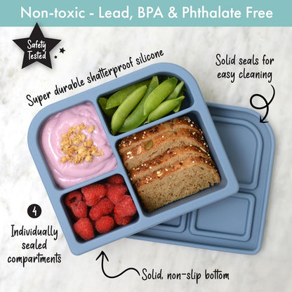 Snacktainer Silicone Bento Box - Leak-Proof Lunch Box for Kids and Adults (Sienna)