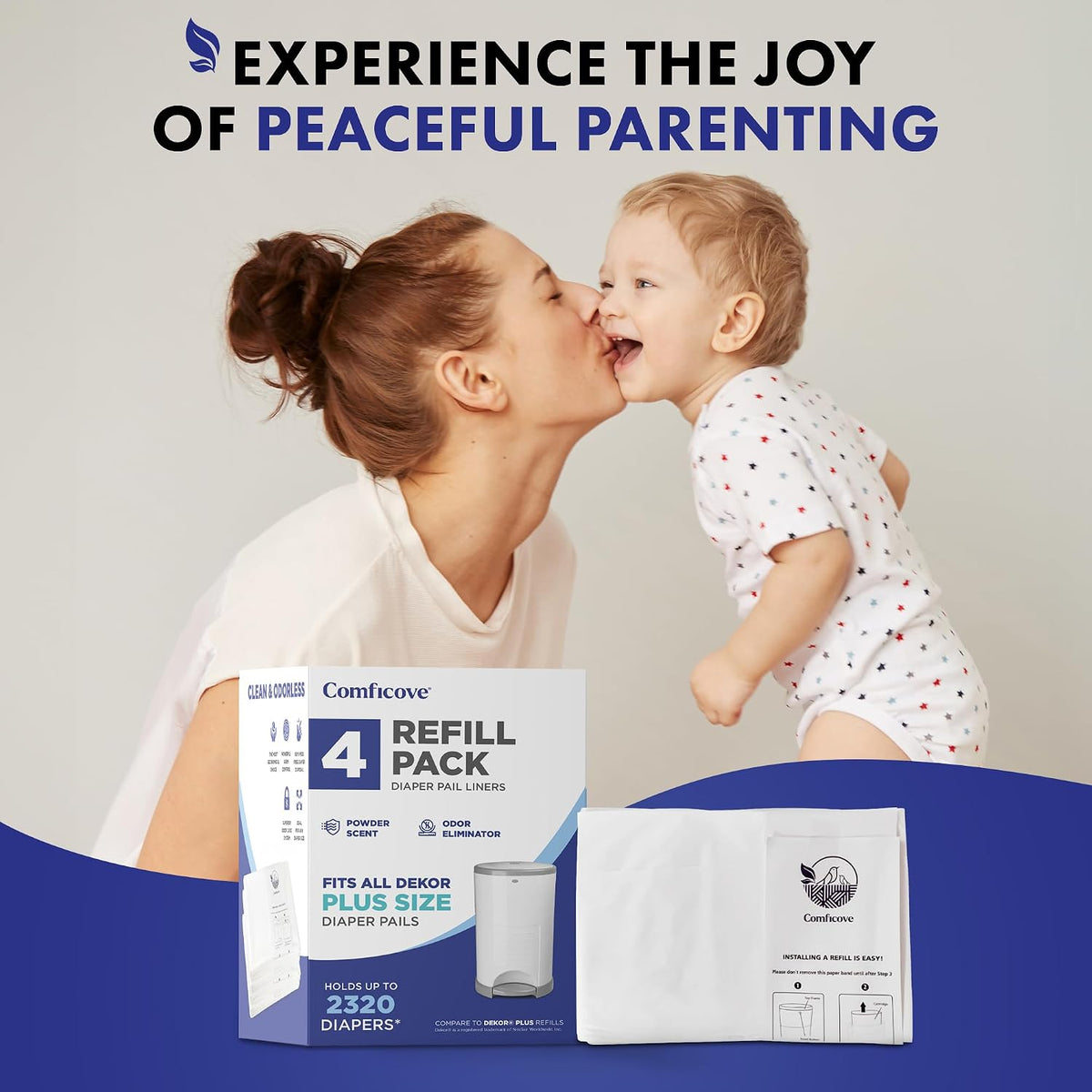 Refills Compatible with DEKOR PLUS Diaper Pails | 4 Pack | Extra Thick Diaper Pail Refill Liners | Fresh Scent | Easy to Replace and Dispose of Diaper Bag | Odorless Baby Diapers Disposal