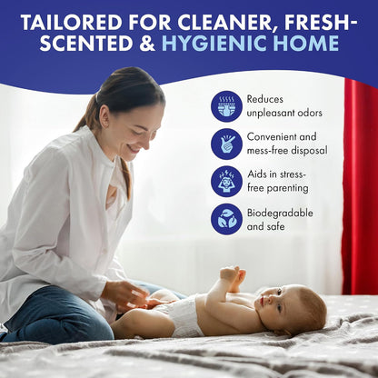Refills Compatible with DEKOR PLUS Diaper Pails | 4 Pack | Extra Thick Diaper Pail Refill Liners | Fresh Scent | Easy to Replace and Dispose of Diaper Bag | Odorless Baby Diapers Disposal
