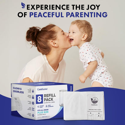 Refills Compatible with DEKOR PLUS Diaper Pails | 4 Pack | Extra Thick Diaper Pail Refill Liners | Fresh Scent | Easy to Replace and Dispose of Diaper Bag | Odorless Baby Diapers Disposal