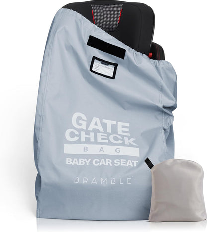 Car Seat Travel Bag for Airplane Gate Check - Water Resistant Ballistic Nylon Car Seat Bag with Padded Neoprene Straps, Carry Pouch & ID Window - 31.5 x 18 x 18 Inches (Black)