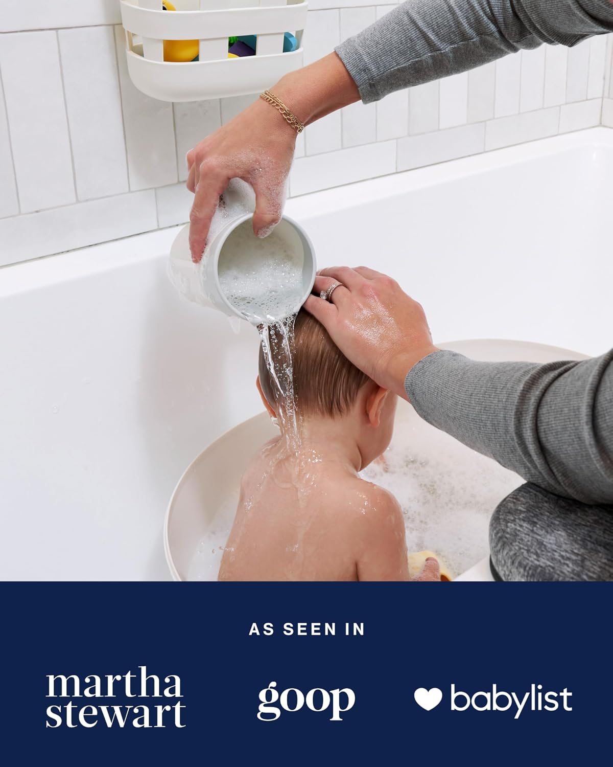 Baby Bath Rinse Cup with Handle for Easy Grip, Tear-Free Bathing