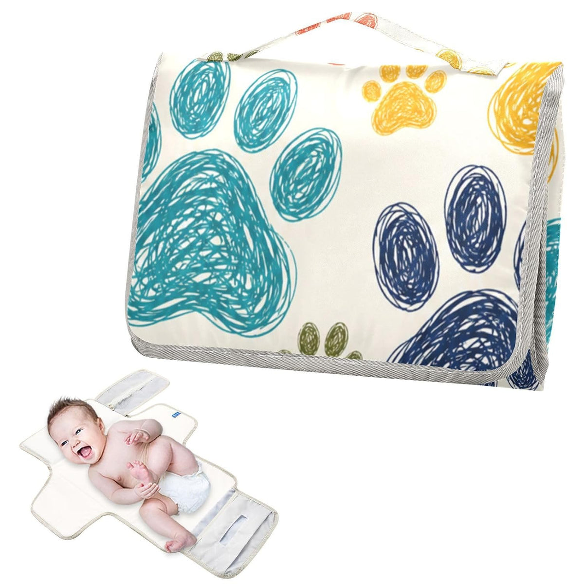 Oodle Paw Pattern Portable Diaper Changing Pad Nursery